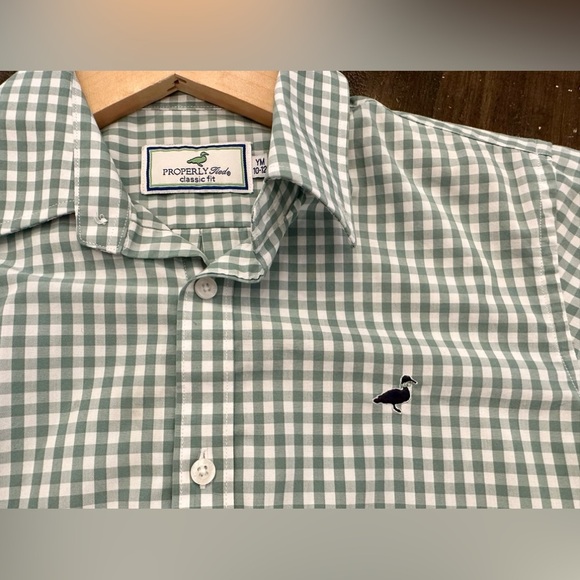 Green Checkered Kids Button Down Shirt - Picture 6 of 7